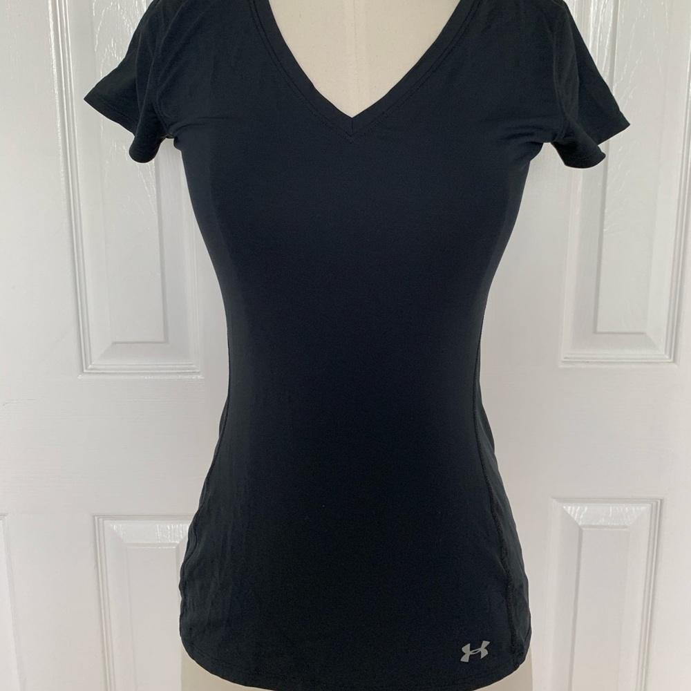 Two Under Armour Workout shirts (black and grey)
